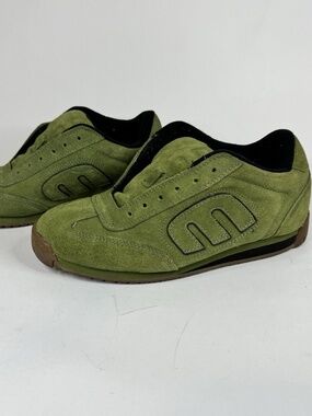 Men's 6.5 Etnies Skate Shoes Lo-Cut 2 Green Suede Gum Bottoms-02-05NWX